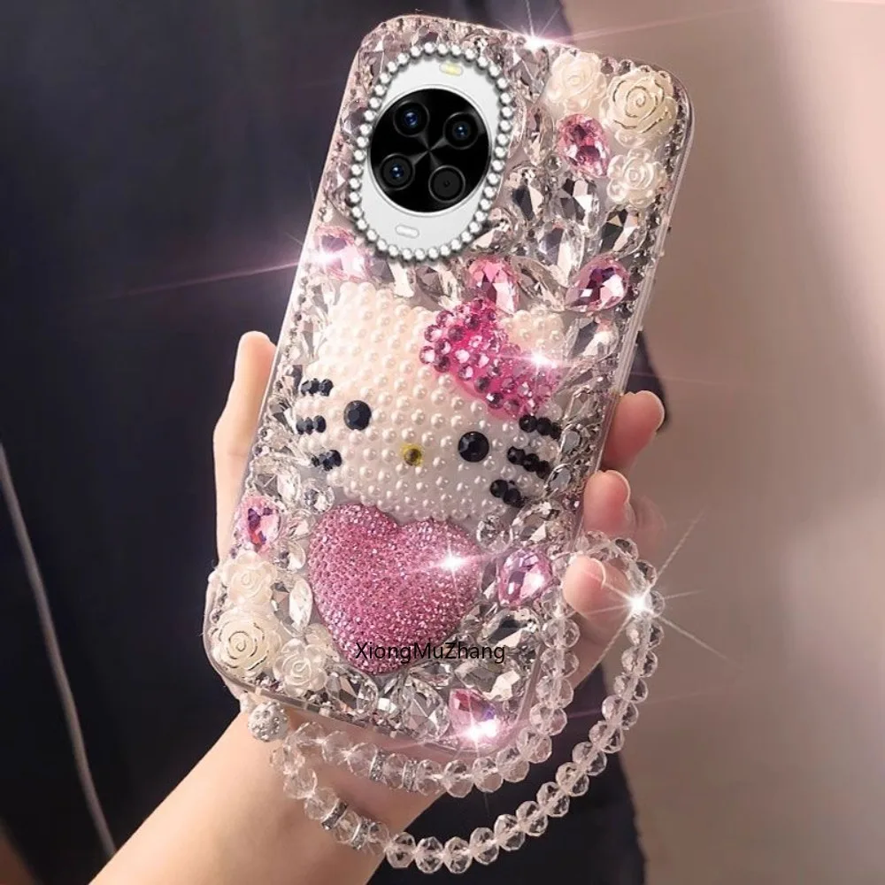 Hello Kitty Strass-Handgelenkschlaufen-Hülle für Huawei Pura 80 70 Pro Ultra P60 P50 Mate 80 Pro Max 70 60 50 Nova 11 12 13 14 15 – Detail 4