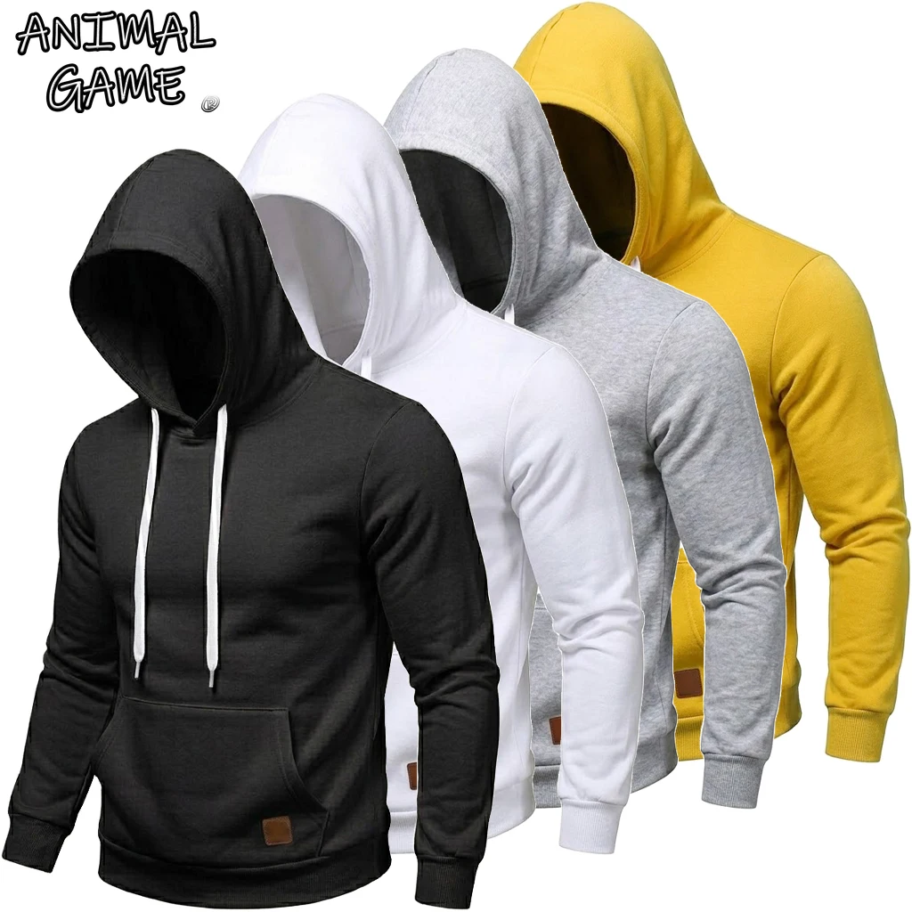 New Casual Men's Hoodie Drawstring Hoodies Male Sweatshirt Long Sleeve Coats Outdoor Streetwear Lightweight Gym Man Pullover