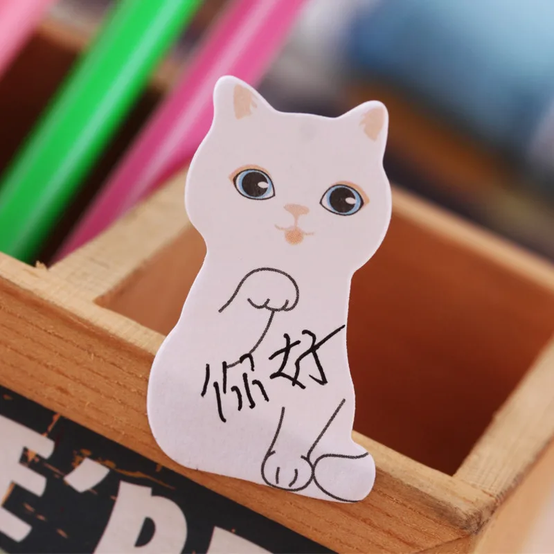 5 peças kawaii kitty notas pegajosas bonito bloco de notas bloco de notas escritório escola papelaria fornecimento adesivo decoração gato engraçado