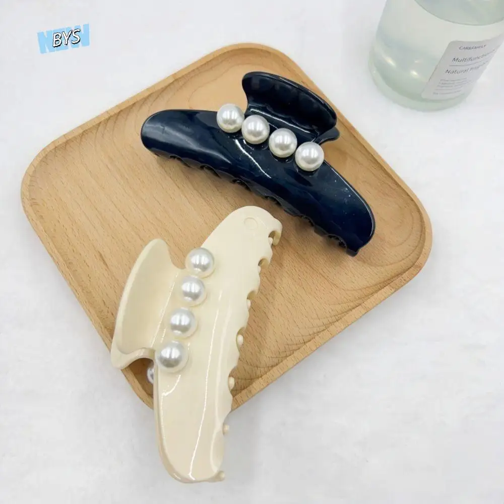 

Hair Jewelry Ornament French Design Hair Claw Clip Elegant Long Pearl Big Pearl hair Grab Fashion Vintage Hair Ponytail Clip