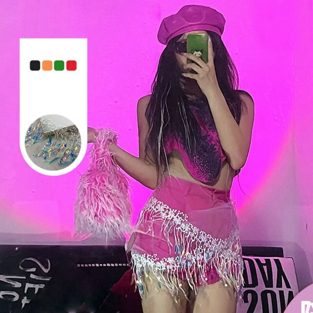 Adjustable Jazz Dance Scarf Triangular Scarf Tassels Y2K Belt Shirt Extender Streetwear Jeans Decor Dance Performance