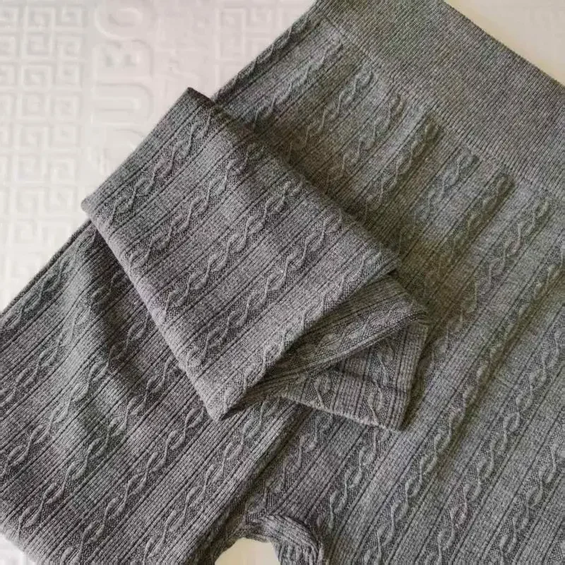 

High-waisted Tummy-controlling Seamless Autumn Trousers Autumn and Winter Knitted Pattern Leggings Women to Wear as Outerwear