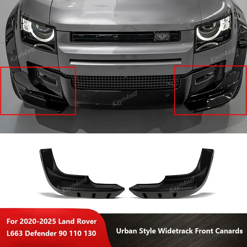 Offroad 4x4 Urban Style Widetrack Front Canards Splitter Lip voor Land Rover L663 2020+ Nieuwe Defender 90 110 130 Diffuser Spoiler