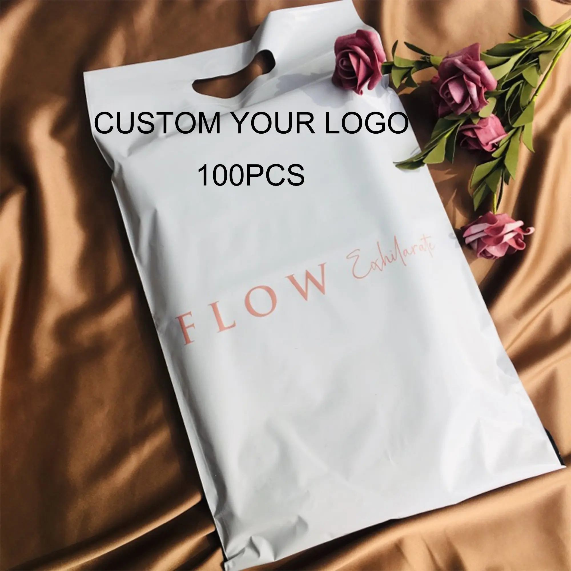 

100 Custom poly mailers with handle custom handle shipping bag with you logo high quality mailer custom postage bag with handle