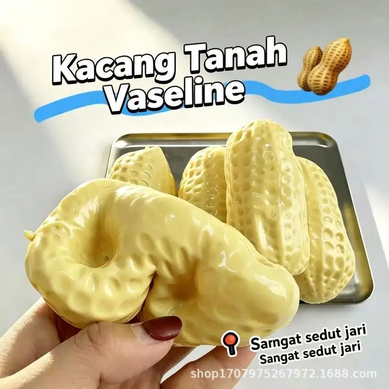 Peanut Squishy Crunchy Stress Ball Squeeze Toy Handmade Squeeze Ball Buttery-Soft Feel Fidget Toy Asmr Sensory Toys For Adults