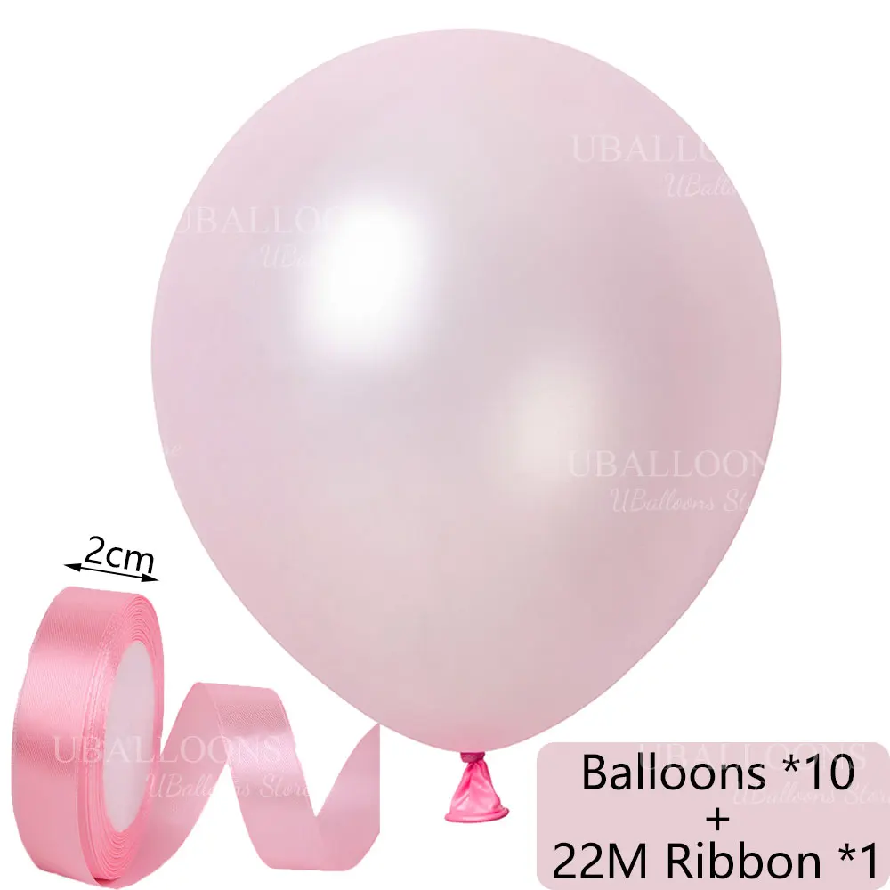 10 Stück Rosa Luftballons mit Schleife 18/12/10 Zoll Hängende Schleifenballons in Pastellrosa mit Satinband für Geburtstag Hochzeit Babyparty Dekoration – Detail 2