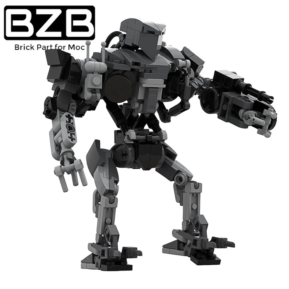 

BZB MOC Mecha Battle Robo CAIN 1990 Building Blocks Kit American Sci-fic Enforcer Figures Brick Model DIY Kids best Toy