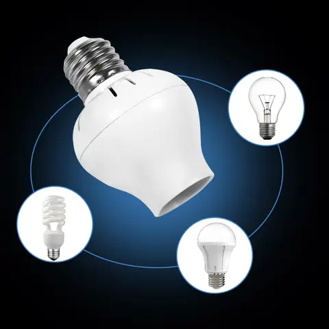 E27 Microwave Radar PIR Motion Sensor LED Light Bulb Switch Socket Lamp Holder AC 100‑240V Light Sensor Sockets Light Socket