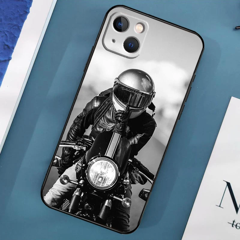 Vintage Motorcycle Case For iPhone 16 15 14 13 12 11 Pro Max XS X XR Plus 12 13 Mini Cover Shell