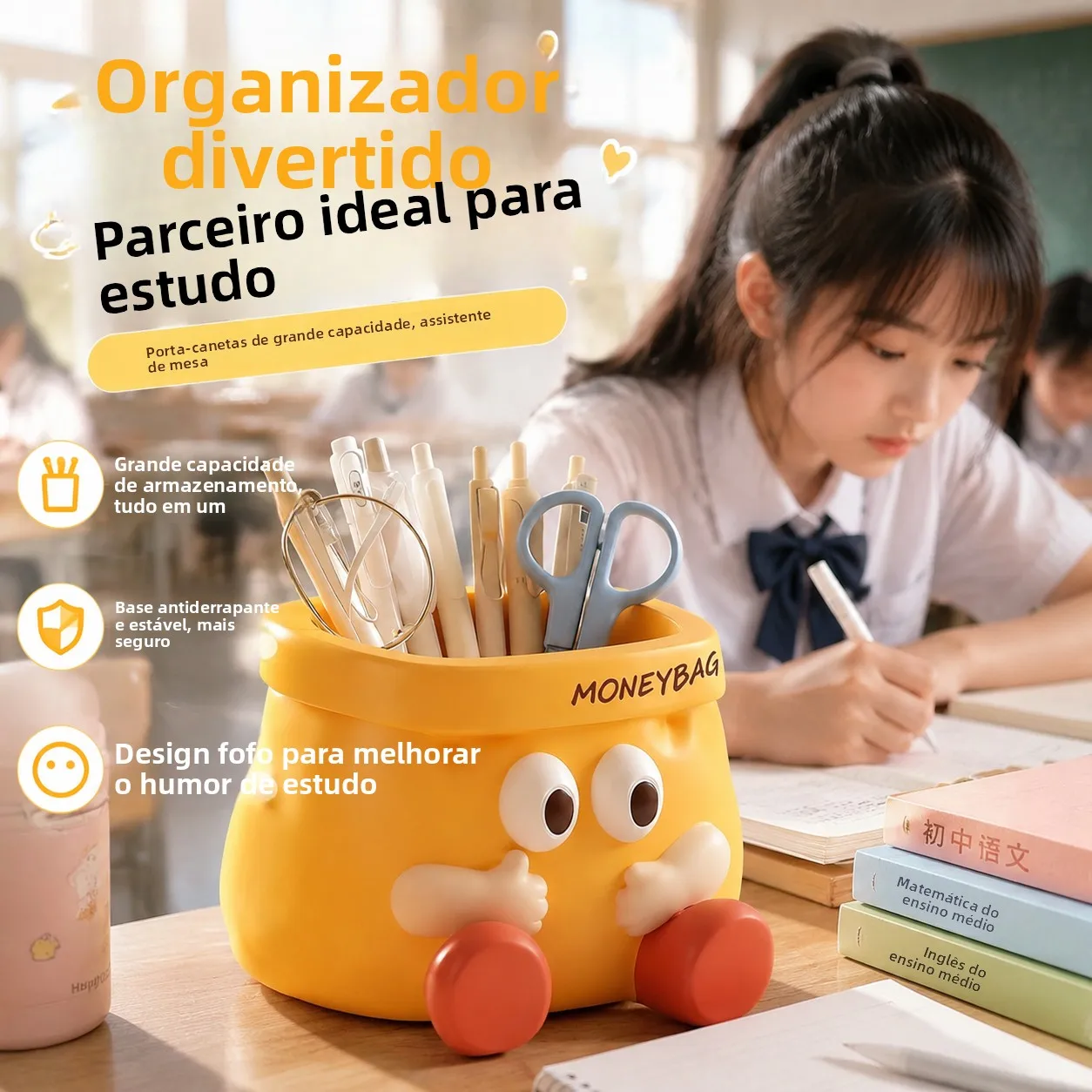 大容量クリエイティブ文房具収納ボックス-中学生女子向け-新2026年-デスクトップペンホルダーオーガナイザー