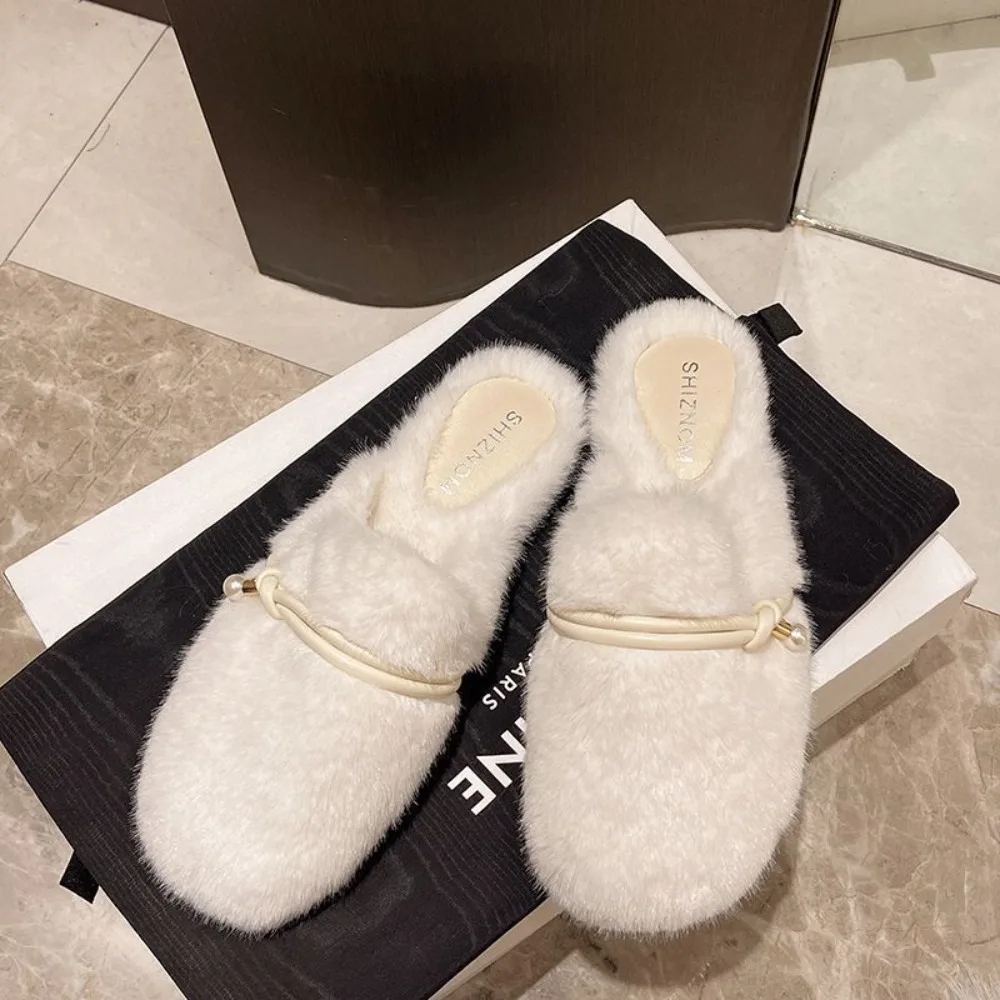 

Меховые тапочки для женской верхней одежды, новинка 2025 года, бархатные теплые и милые домашние хлопковые тапочки Baotou Plus