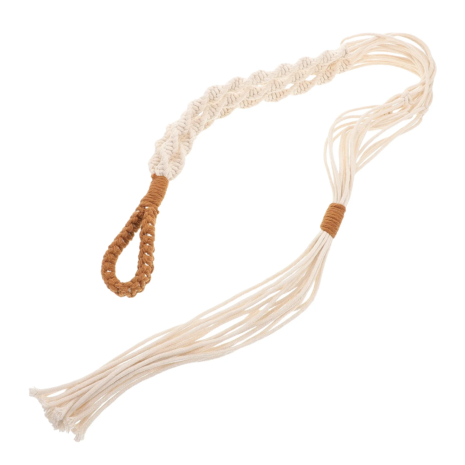 

Macrame Hanging Wall Decoration Rope Planter Greenery Display Woven Flower Pot Holder Boho Style Organizer Hanging Storage