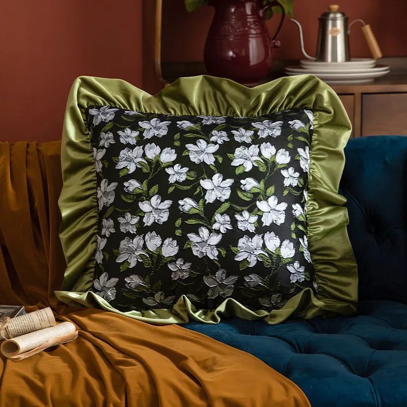 Luxury-retro style Throw Pillows Guesthouse Sofa Model Room Backrest Cushion Living Room Pillowcase Headboard Cushion Cover