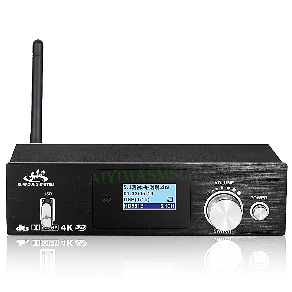 Amplificador Coaxial De Fibra SMSL AIYIMA, Separação De Áudio, AUX, Bluetooth 5.0, HDMI, Pré-amplificador Dolby 5.1 DTS, USB 2.0