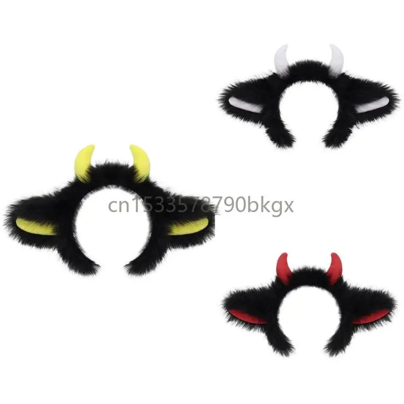 

Plush Animal Horn Headbands For Themed Parties Breathable Fabric Kids Adults Unisex Friendly Cosplays Headbands J78E