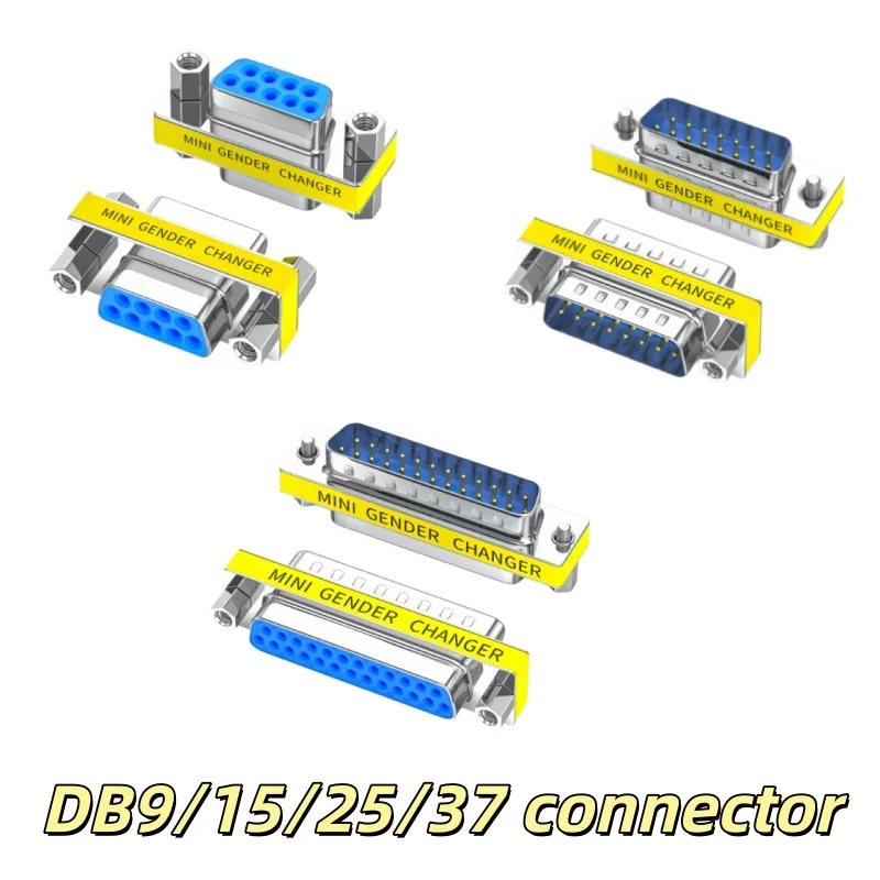 DB series, connector adapters (DB9, DB15, DB25, DB37) male-to-female-to-female adapter 9-pin serial head male-to-female adapter