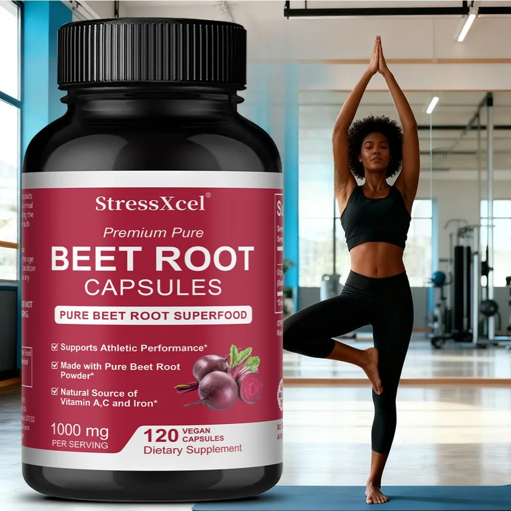 Beet Root Capsules - Supports Blood Pressure, Athletic Performance, Digestive, Immune System, Non-GMO Supplements