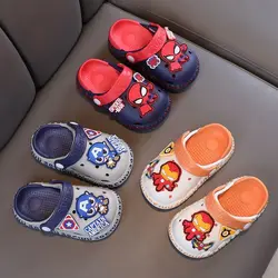 Summer Children Home Sandals Baby Boy Girl Cartoon Captain America Spider Man Kids Slippers Indoor Outdoor Non Slip Beach Shoes