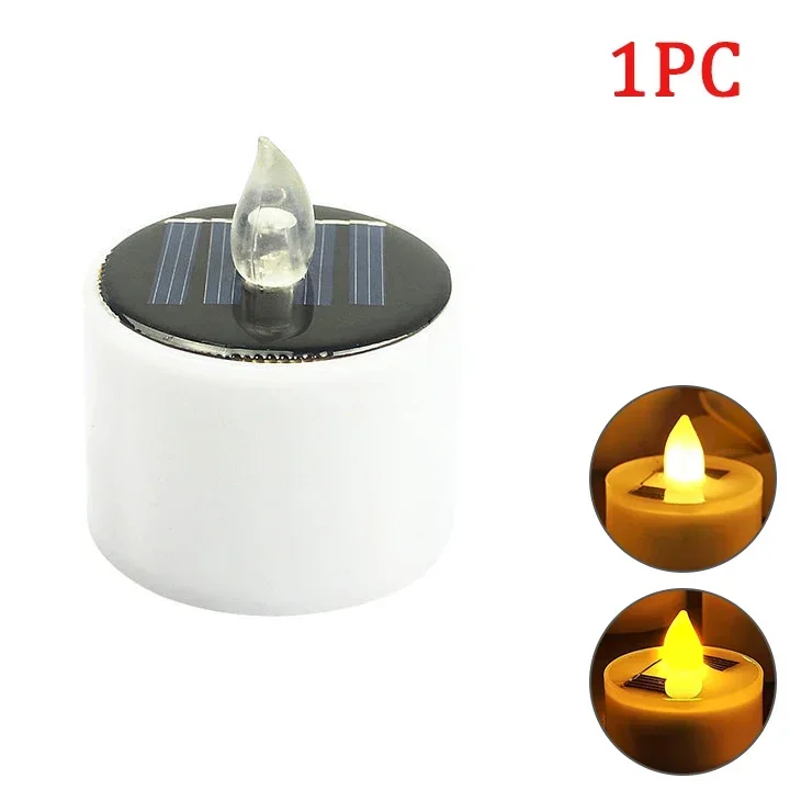 Solar Tea Light Led-kaarsen Vlamloze waterdichte zonne-theelichtjes voor buiten Oplaadbare kaarsen voor feesttuin Home Decor