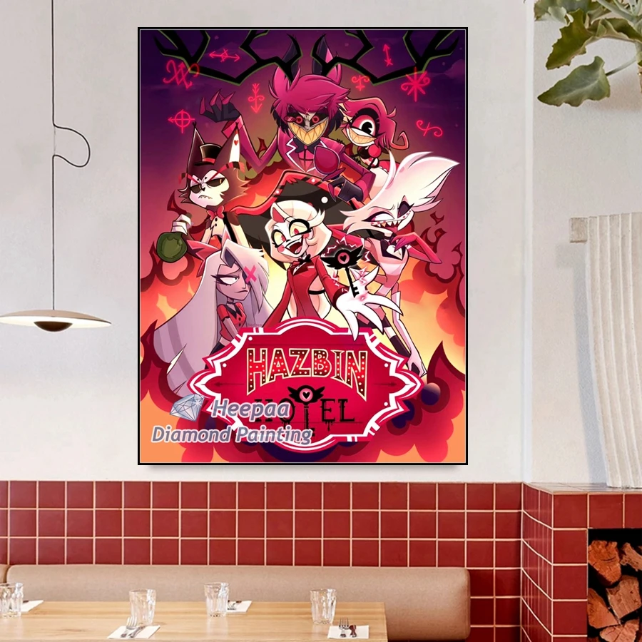 Hazbin Hotel Cartoon 5d Diamond Painting Art Charlie Vaggie Alastor Niffty Husk Anime Cross Stitch Handwork Mosaic Home Decor