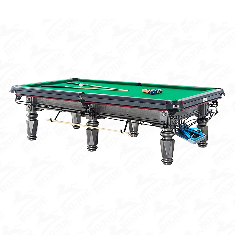 

Professional indoor snooker table size high quality slate wool cushions sports billiards solid wood legs