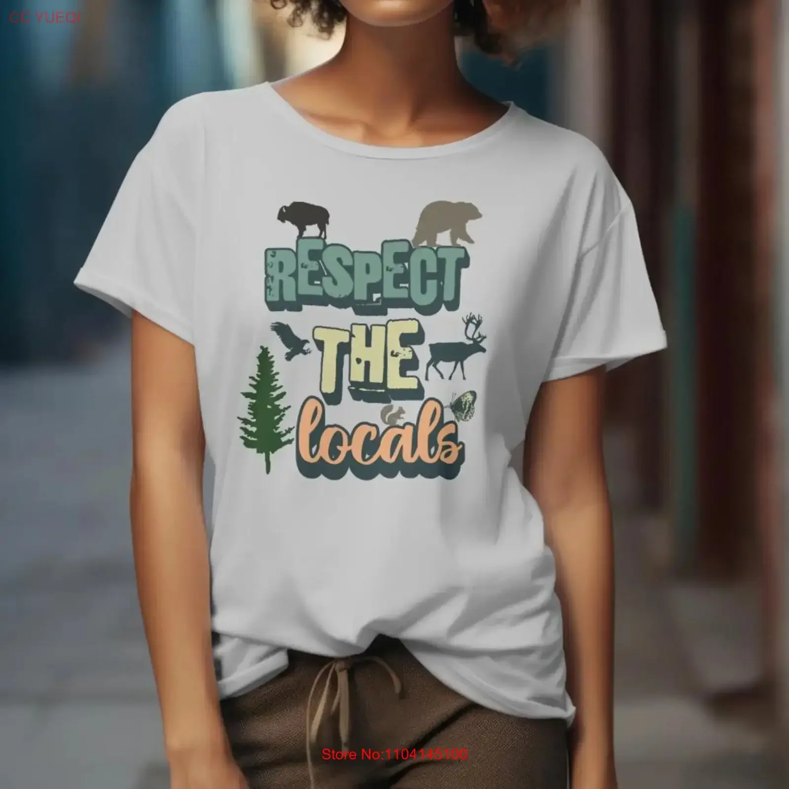 Respect the Locals T Shirt Jersey Wildlife Love Apparel Nature Lover Sustainable Fashion Outdoor Adventure Cute vintage Washed