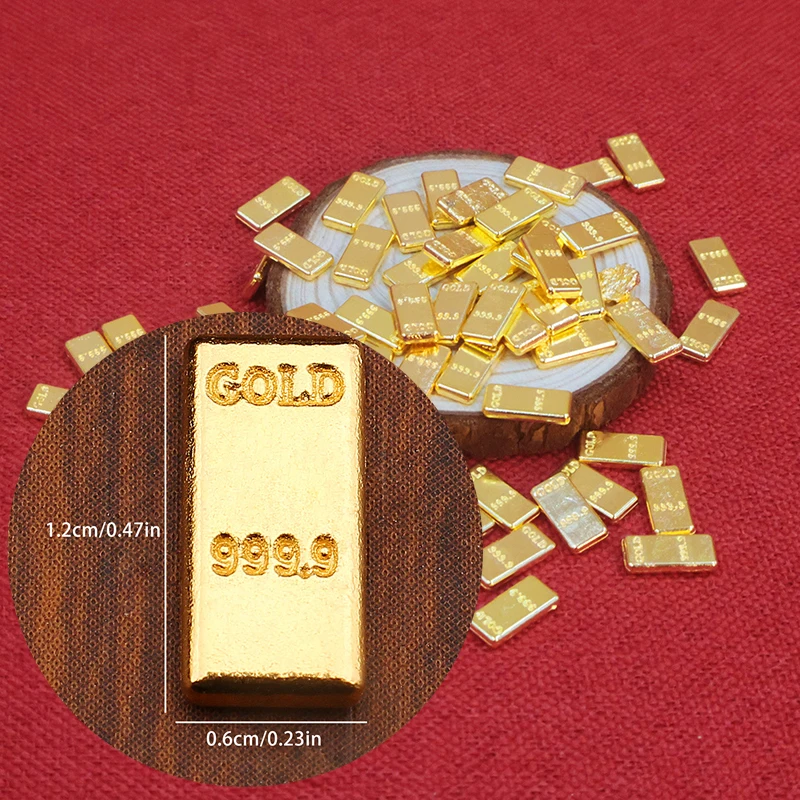 50 stks/set Poppenhuis Miniatuur Gouden Bars Model Voor Poppenhuis Decor Kids Fantasiespel Speelgoed Gift