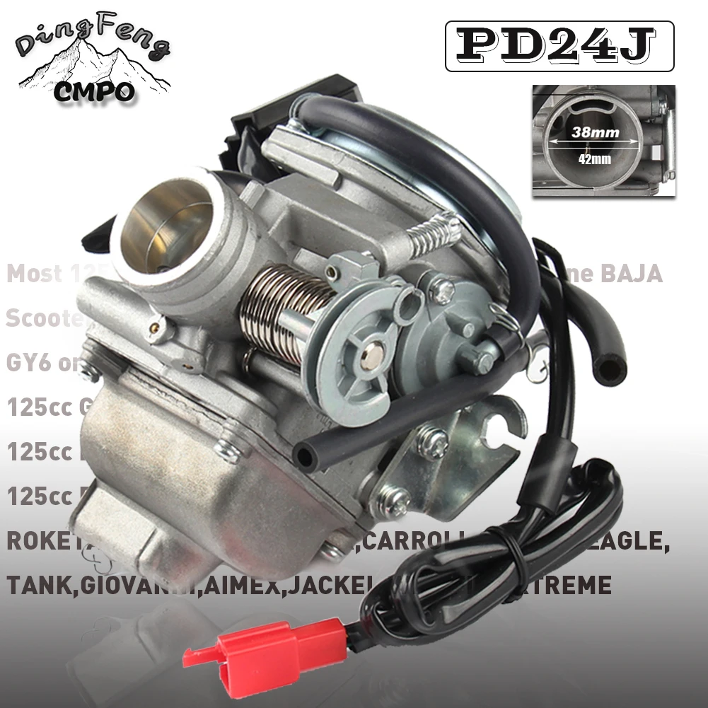 PD24J 24mm Motorcycle Carburetor For Gy6 100cc 125cc 150cc 200cc Engine motorcycle ATV Go Kart Moped Scooter Dirrt Bike 4 Stroke