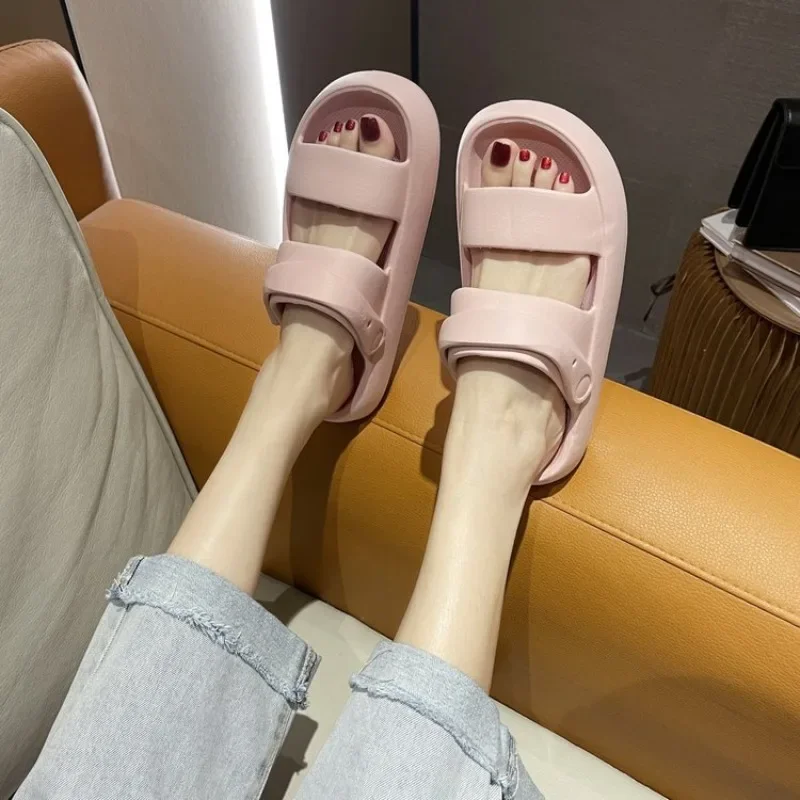 Atmungsaktive Damen-Outdoor-Freizeitschuhe, Hausschuhe mit Druckknöpfen, rutschfeste Plattform-Strandschuhe, bequeme Outdoor-Sandalen – Detail 5