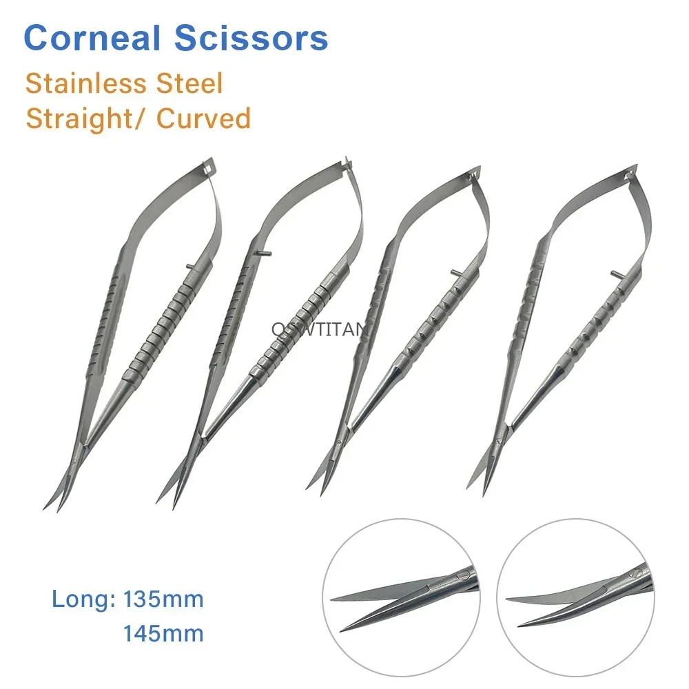 Ophthalmic Surgery scissors Round handle eye Micro Cornea scissors stainless steel  Double eyelid tools