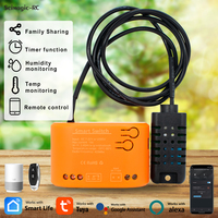 Tuya Smart Switch WiFi 1CH Relay With Temperature Humidity Sensor Passive Dry Contact 7-32V 85-250V RF433 Alexa Alice Compatibl