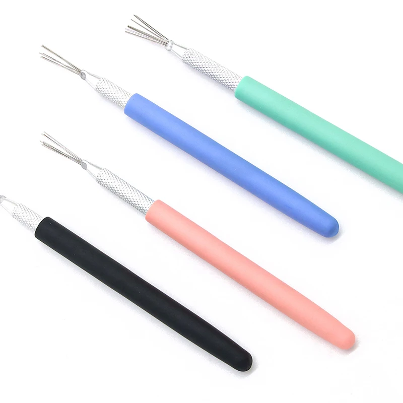 Multifunctional Nail Art Line Painting 7 Pin Pen Bendable Silicone Handle Nail UV Gel Brushes Drawing Manicure Tools