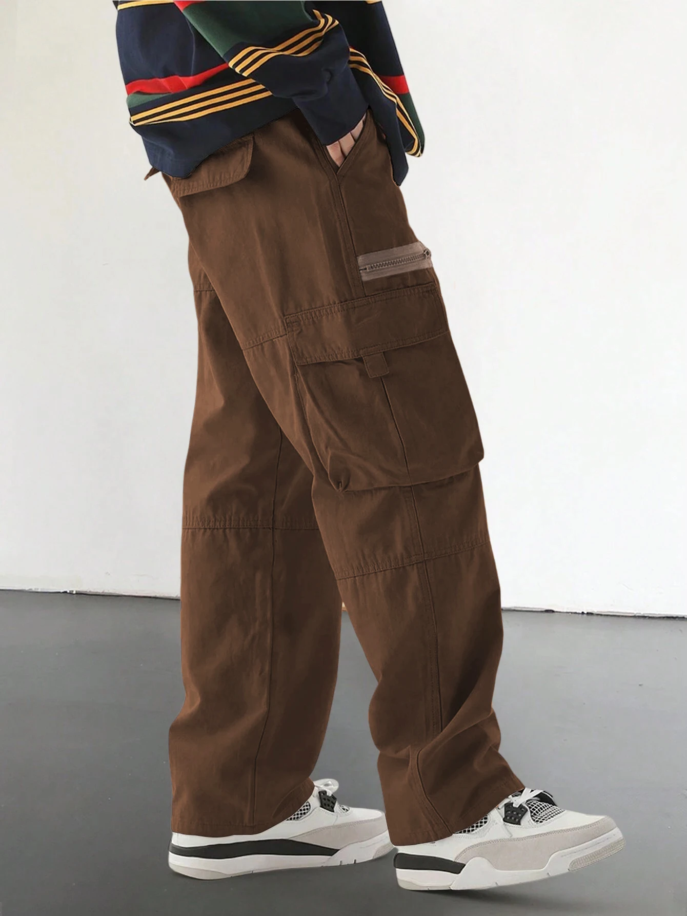 

Men's Large Size Cargo Pants Summer Spring Cotton Work Wear Casual Climbing Joggers Sweatpants European Loose Straight Trousers