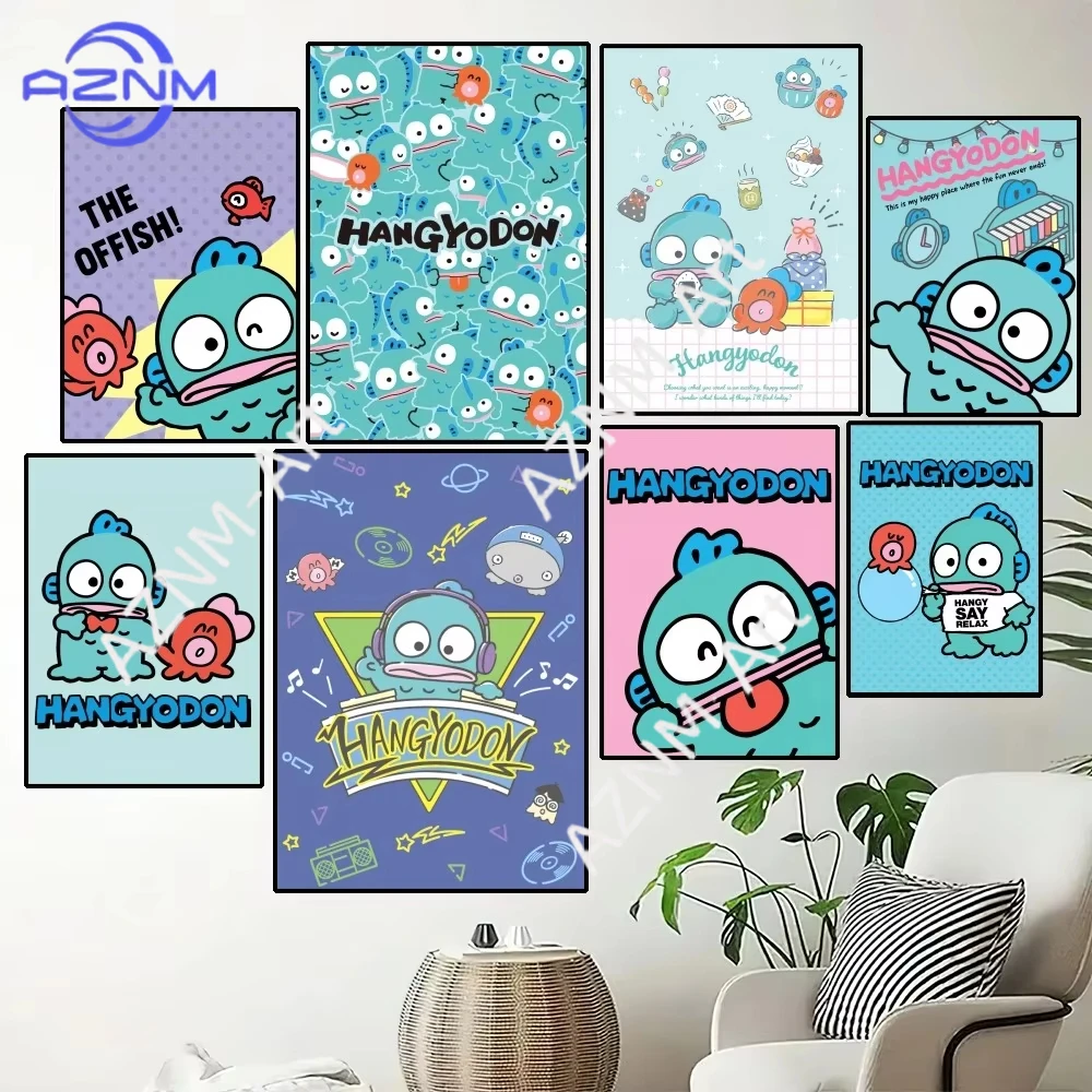 

Постер Sanrio Hangyodon, настенные картины для декора гостиной, печать на холсте