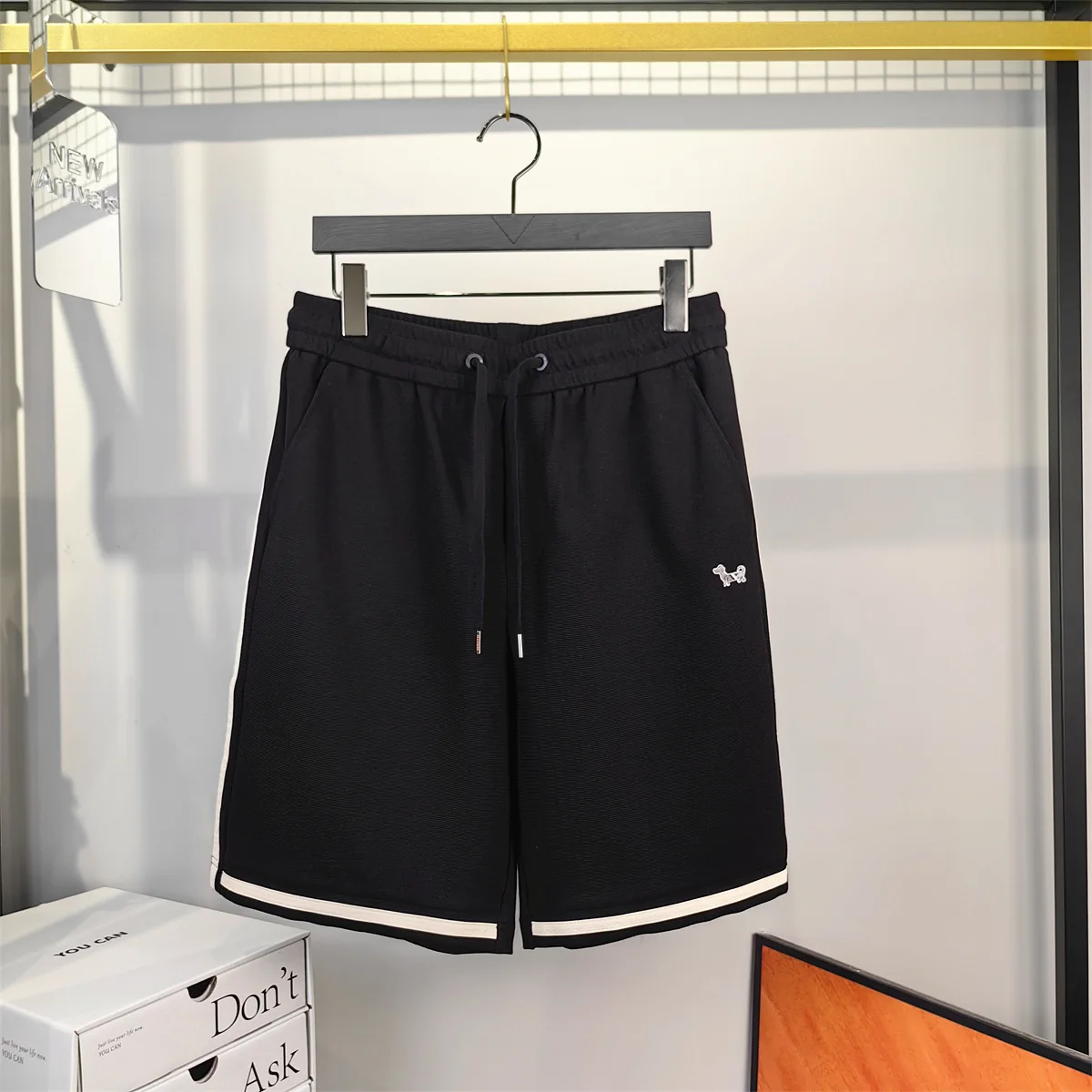 

Original Design Summer 2024 Bla Faion Dog Embroidery Dstring Casual Trendy orts Men Straight Cotton Blend Youth Acti...