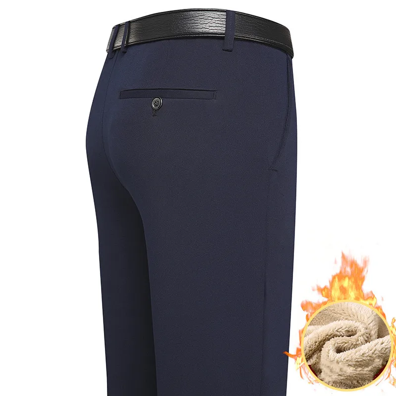 MRMT-pantalones de terciopelo grueso para hombre, Pantalón elástico informal de negocios, pantalones largos de pierna recta, 2024