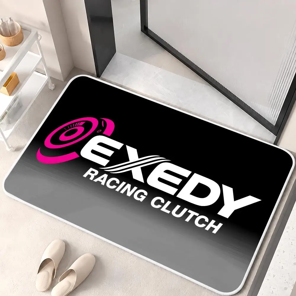 E-EXEDY Auto Parts LOGO Floor Mat Flannel Rug Soft Non Slip Door Mat For Bathroom Bedroom Kitchen Living Room Home Decor