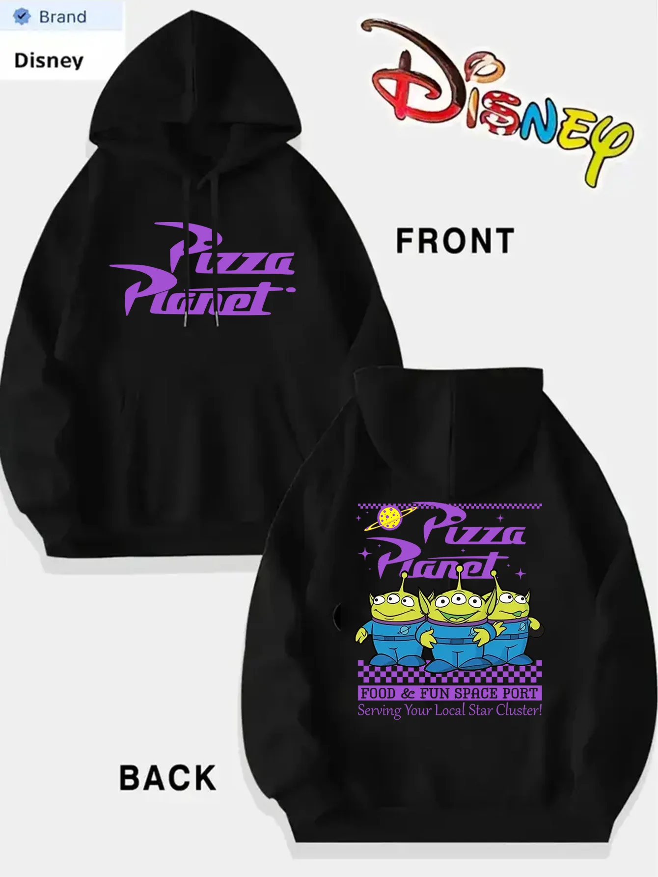 

Новинка 2025, толстовка с длинными рукавами и элементами Диснея, кулиской и карманом, школьный сезон на Хэллоуин, унисекс