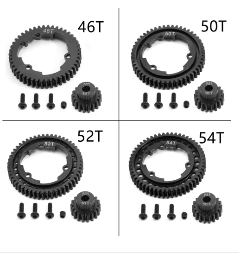 

Стальная 46T 50T 52T 54T зубчатая шестерня с M1 18T зубчатая шестерня 6447 6449 для 1/5 X-Maxx 1/10 E-Revo 2,0 VXL MAXX обновленные детали
