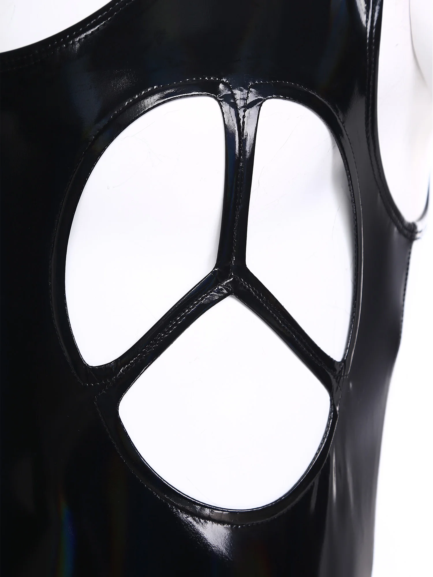 

Мужской сексуальный комбинезон-боди из глянцевой искусственной кожи с вырезами на груди и в промежности, с эффектом мокрой кожи, клубная одежда