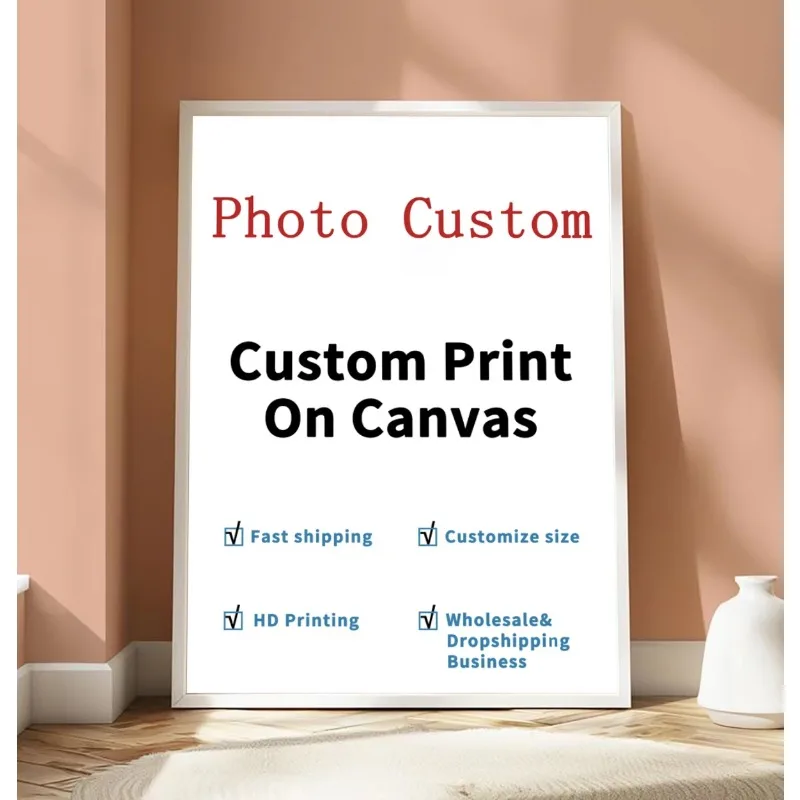 صورة مخصصة إلى قماش طباعة شخصية HD صورة اللوحة قسط الجدار ملصق فني لغرفة المعيشة غرفة نوم مكتب ديكور المنزل #4