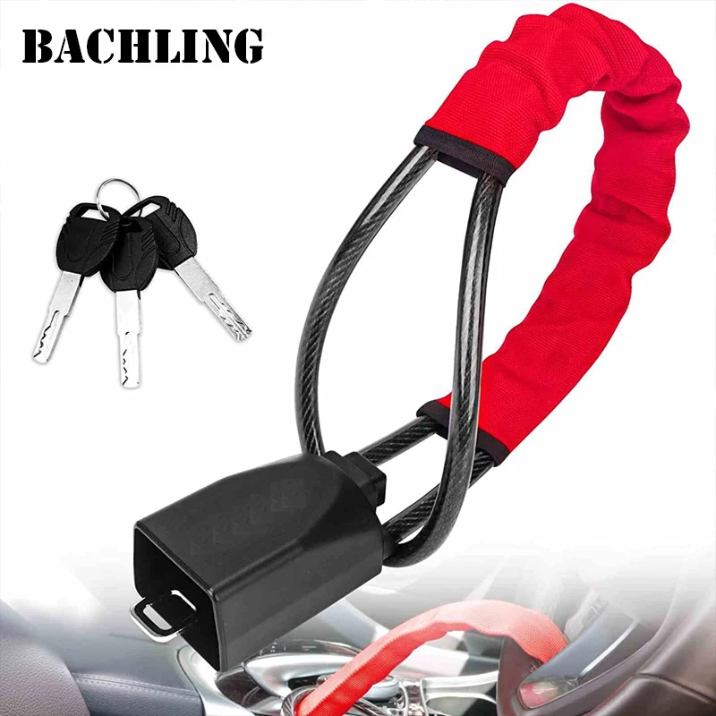 New Universal Car Steering Wheel Lock  Seat Belt Anti-theft Lock With 2 Keys Anti-theft Device Easy Installation Fits Most Cars