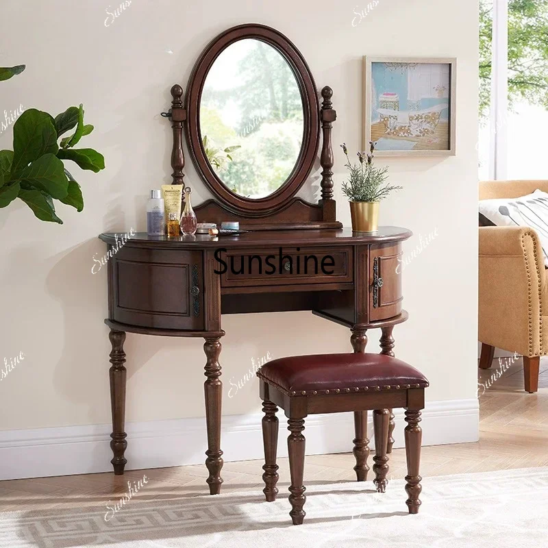 YYSimple American all-solid wood dresser bedroom modern small apartment clamshell