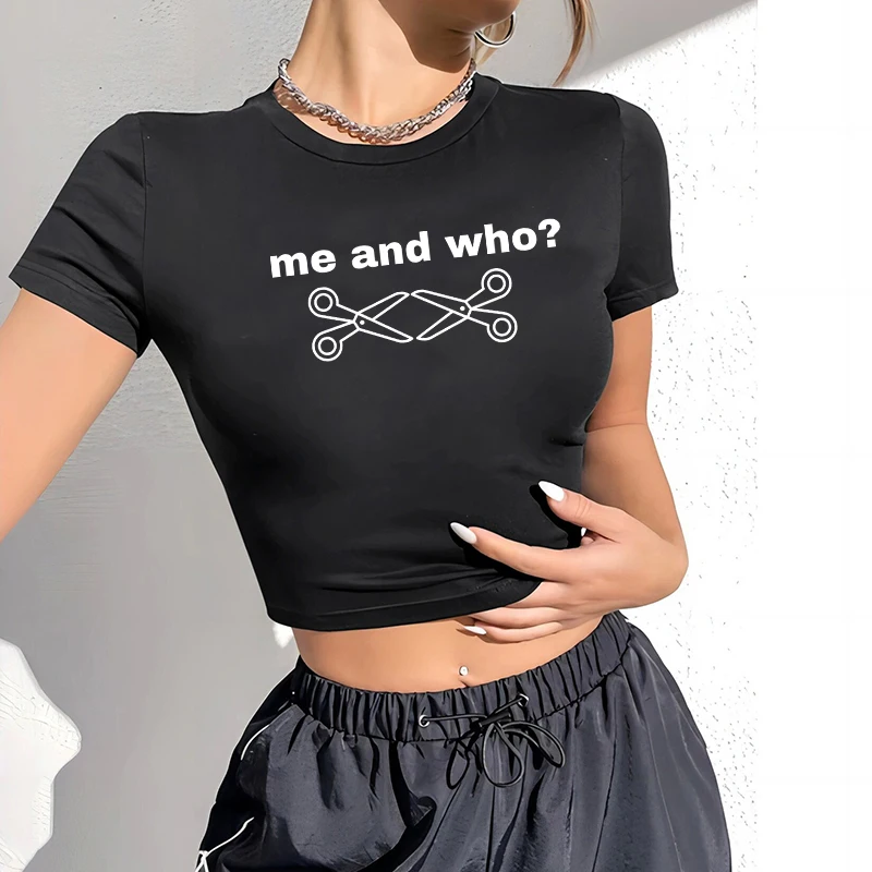 เสื้อครอปท็อปสไตล์วินเทจสตรีทแวร์ฮิปฮอปสุดชิค ลายพิมพ์ตัวอักษรสร้างสรรค์สไตล์ฮาราจูกุ เสื้อยืดลำลองเซ็กซี่สำหรับผู้หญิง ความรู้สึกความสวยงามแบบยุค 2000