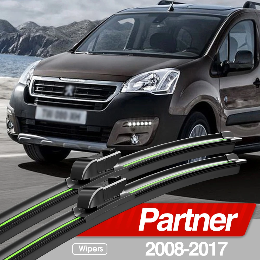 Per Peugeot Partner 2 2008-2017 Parabrezza Anteriore Spazzole Tergicristallo 2 pz Parabrezza Finestra Accessori 2009 2010 2012 2013 2015 2016