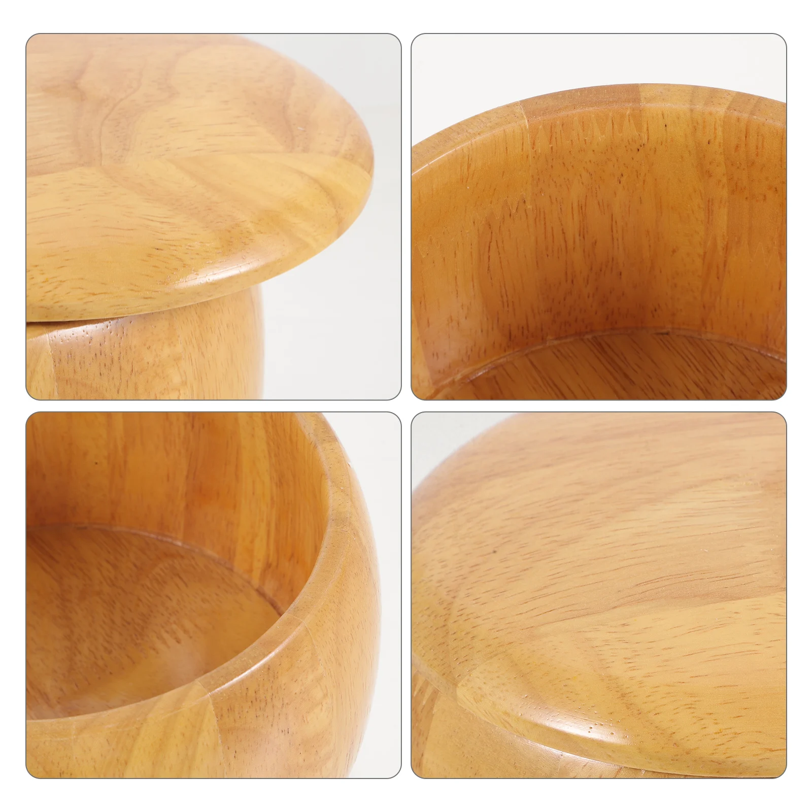 

2pcs Solid Pieces Storage Bowl Wooden Container Lid Black White Stones Go Bowl Reversible Pieces Holder Jar Box
