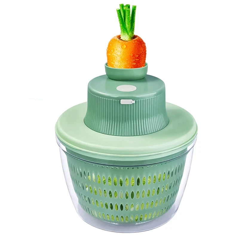 

Electric Vegetable Drainer, 2 In 1 Salad Spinner And Chopper, Multifunctional Vegetable Washer Sieve Cordless Salad B Durable