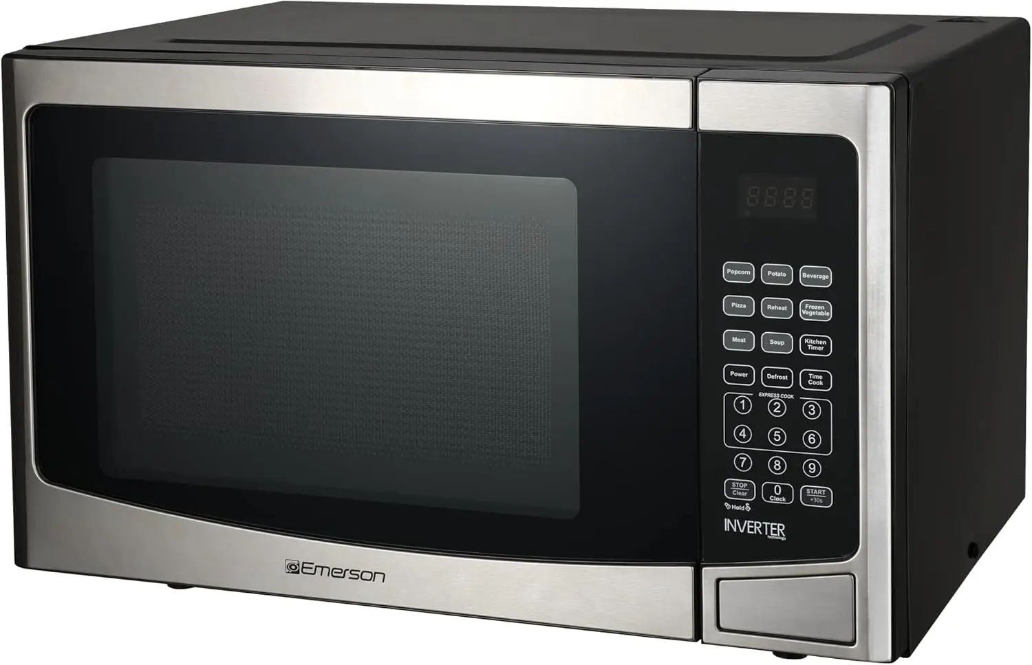 Microwave Oven with Inverter and Button Control, LED Display 1000W 10 Power Levels, 8 Auto Menus