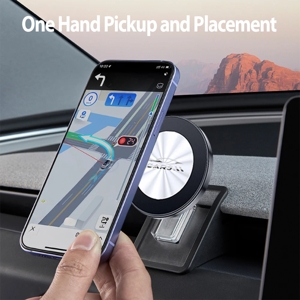 Magnetischer Telefonhalter, Autohalterung, Anti-Shake-Vibrationsabsorbierend, für Tesla Model 3, Highland & Model Y Launch Navigationshalterung – Detail 2