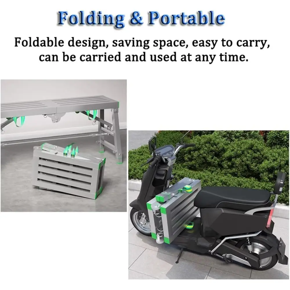 Height Portable Folding Scaolding Workbench 5 Gear Step Ladders Multipose Platform Scaold